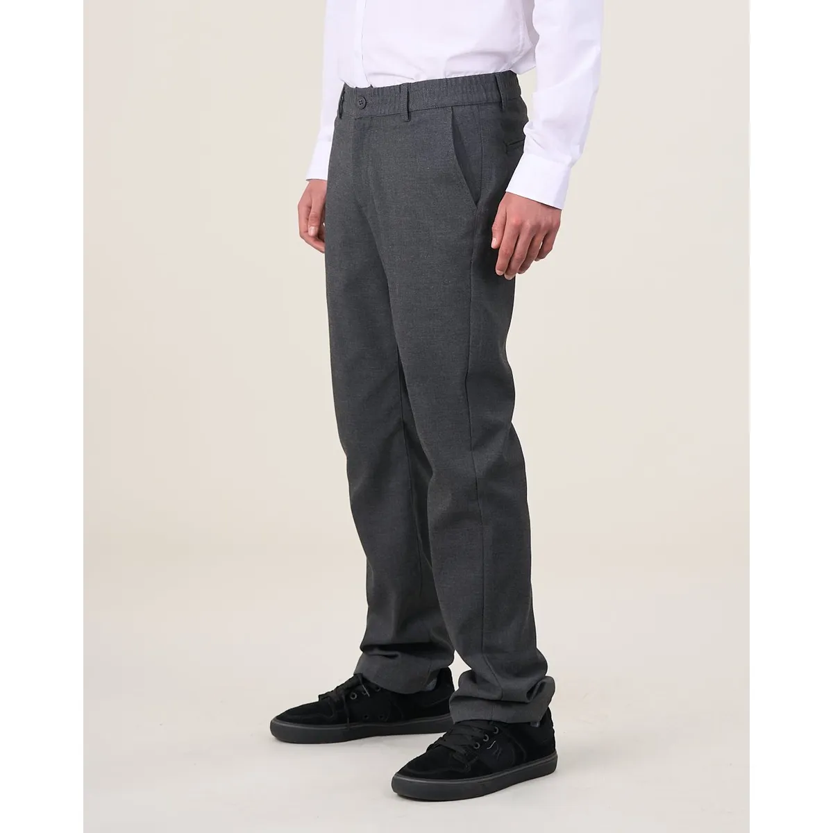 POLEMIC - Pantalón escolar pretina elasticada SLIM FIT Gris Polemic