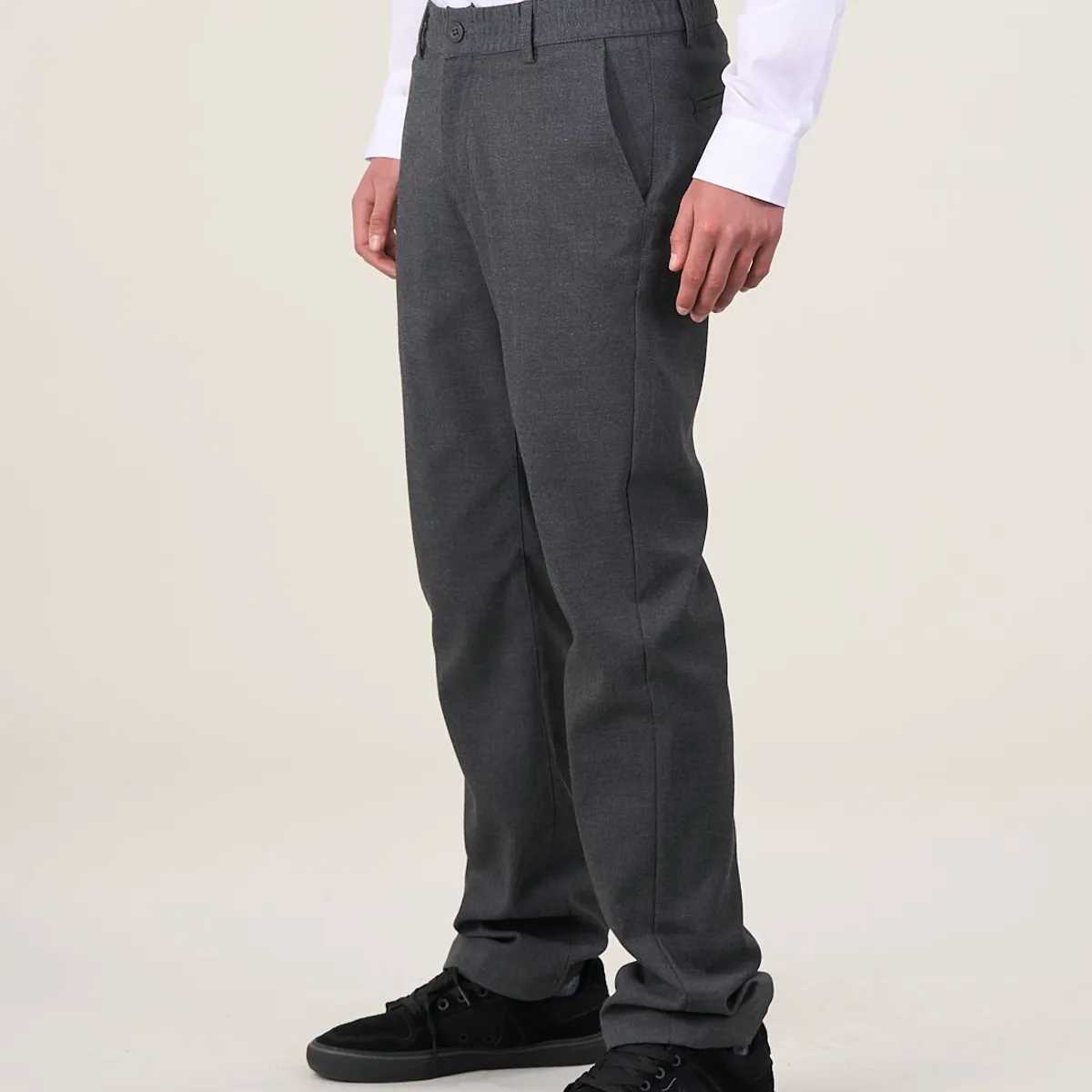 POLEMIC - Pantalón escolar pretina elasticada SLIM FIT Gris Polemic