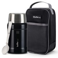 Termo Comida Y Liquido Buffer Multiproposito 800ml + Bolso - Negro
