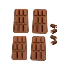 Pasteleria - 4 Moldes Silicona Chocolate Molde De Silicona Barra Cereal
