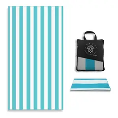 FITNICS - Toalla De Microfibra Secado Rapido + Estuche - Celeste