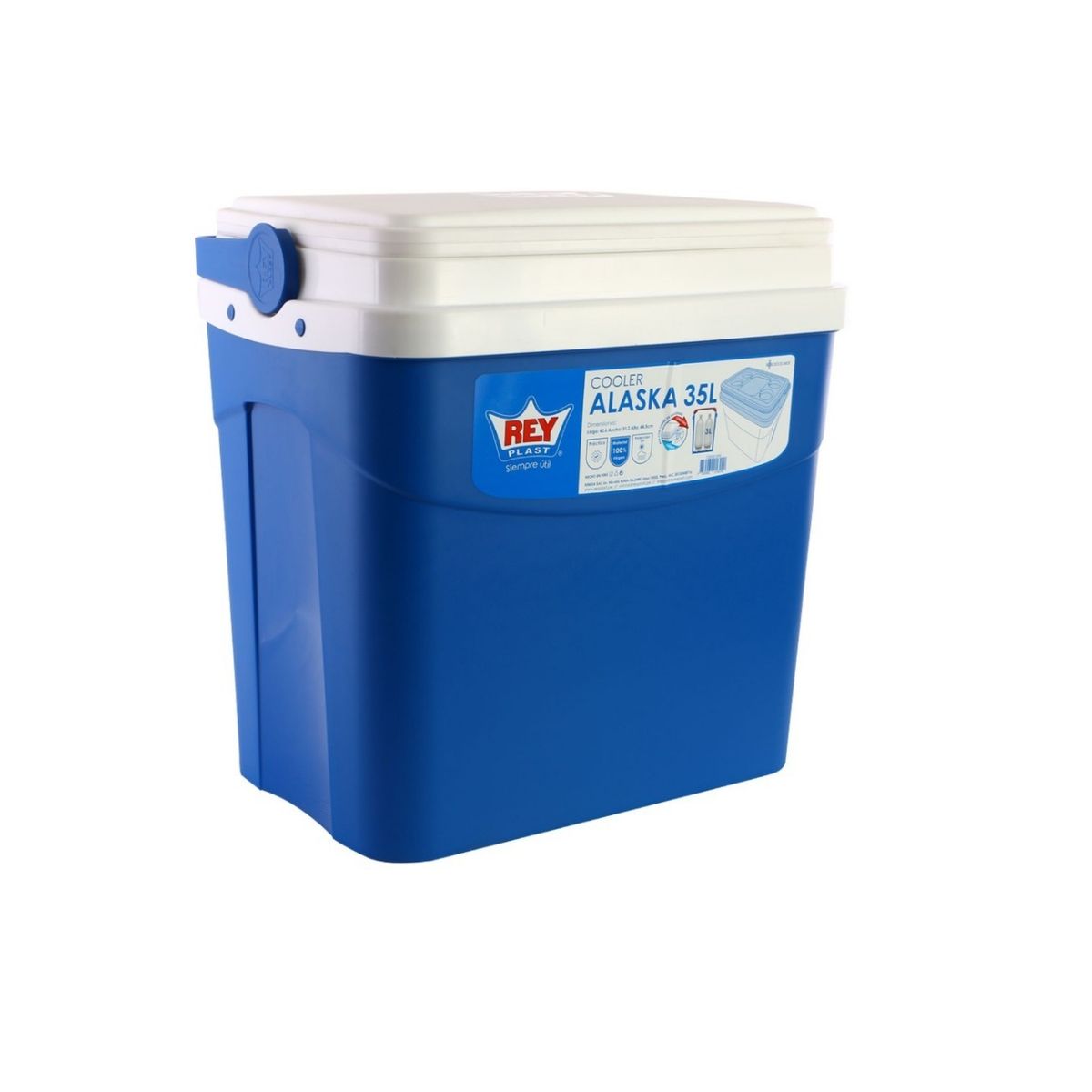 REYPLAST - Cooler Nevera Cava Hielera Portátil 35 Litros Azul