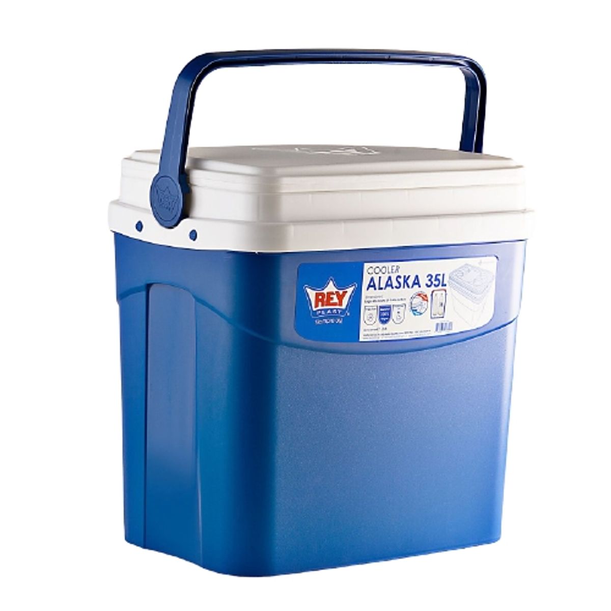 REYPLAST - Cooler Nevera Cava Hielera Portátil 35 Litros Azul
