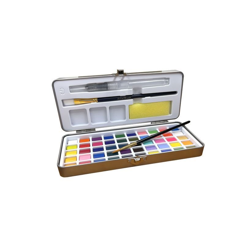 GENERICO - Set Acuarela Solida 50 Colores Pastel Metalico Giorgione
