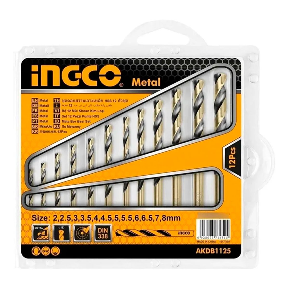 INGCO - Set Juego De Broca Para Metal 12 Piezas Ingco Akdb1125