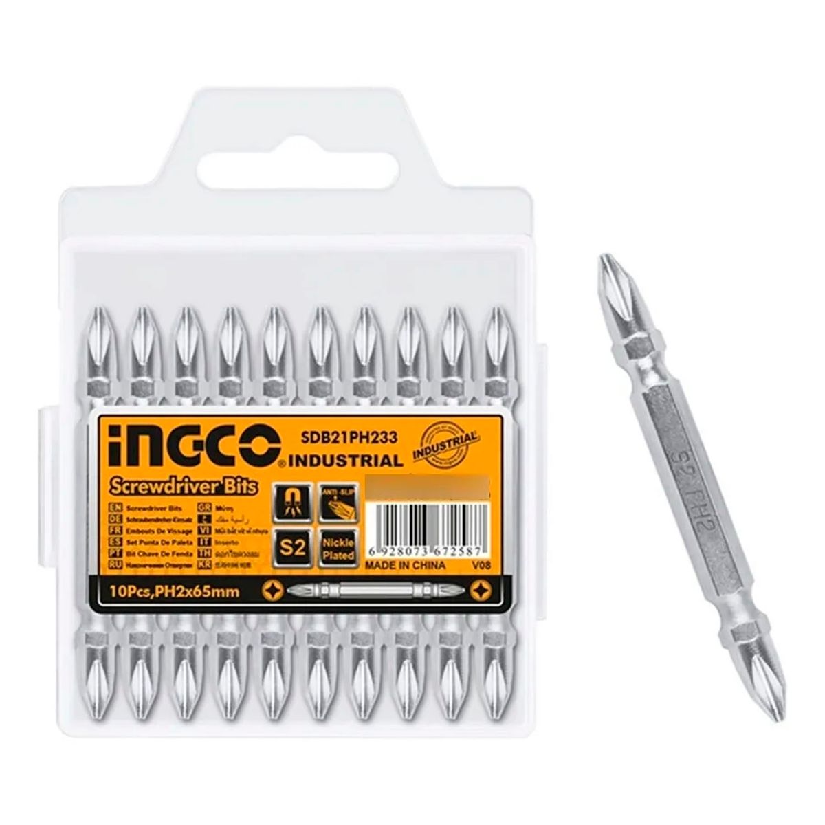 INGCO - Kit Juego Puntas Phillips Ph2 Doble 10 Pcs Ingco Sdb21ph233