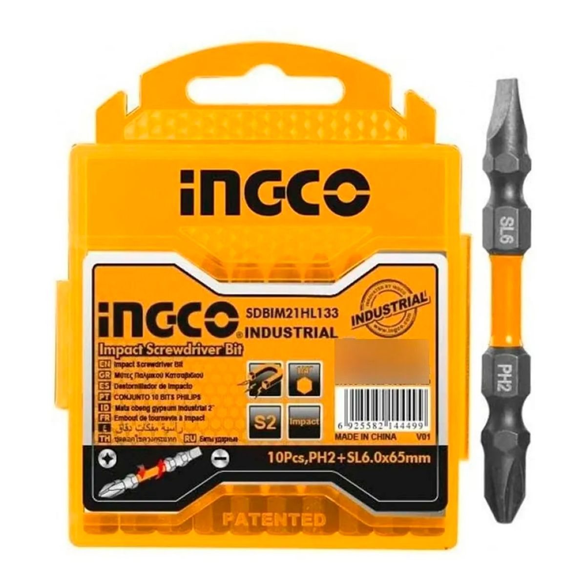 INGCO - Set Puntas Phillips Y Paleta Doble Impacto 10 Piezas Ingco