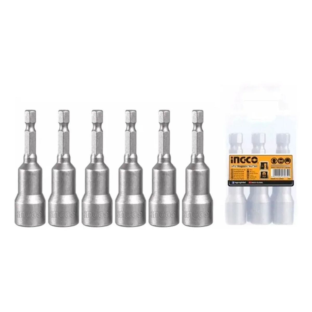 INGCO - Juego Adaptadores Para Taladro Punta Magnetica 6 Pcs Ingco