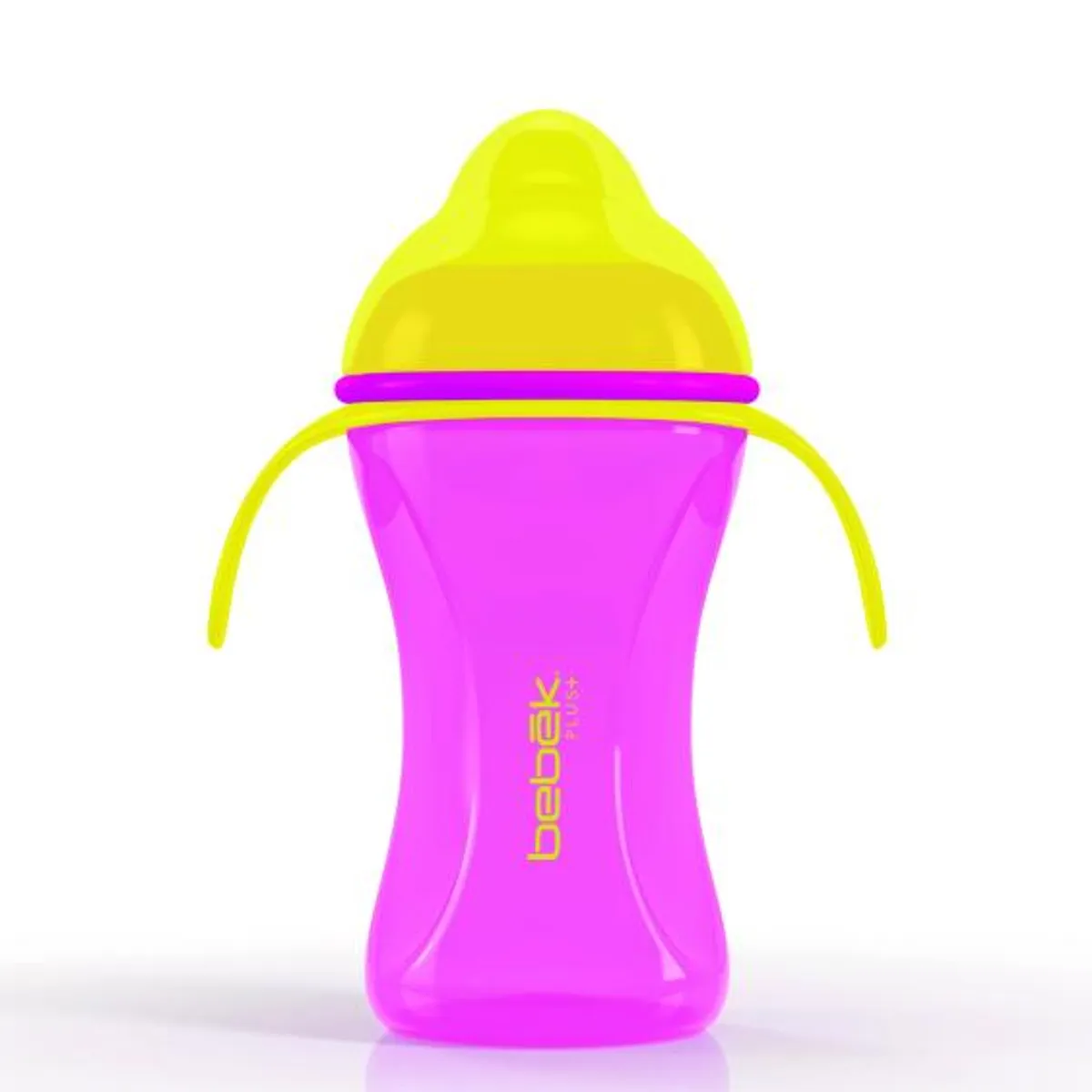BEBEK - Vaso de entrenamiento Plus 240ml con Asas - Valvula de Silicona SenseFlo™ - Rosa