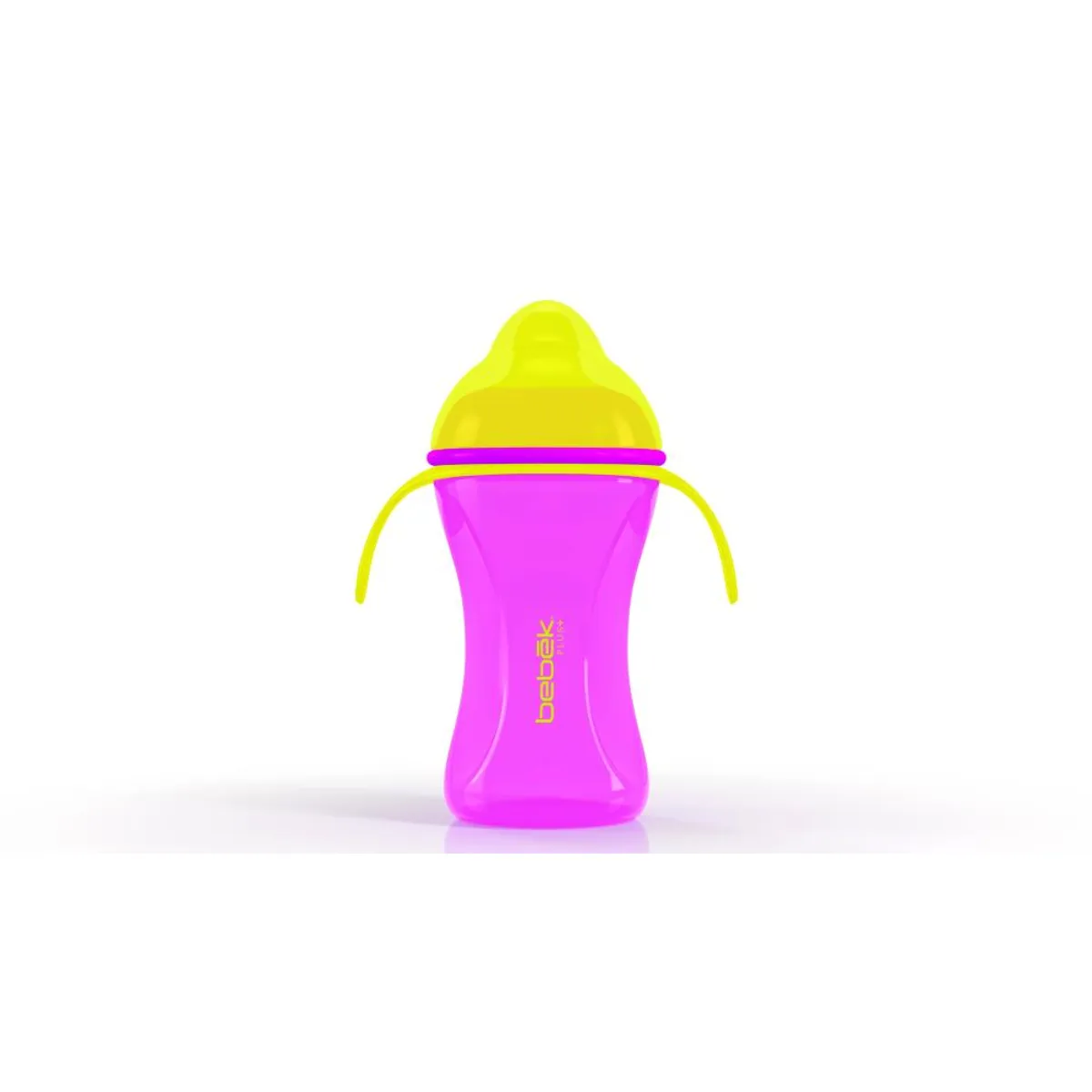 BEBEK - Vaso de entrenamiento Plus 240ml con Asas - Valvula de Silicona SenseFlo™ - Rosa