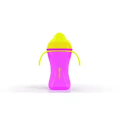 BEBEK - Vaso de entrenamiento Plus 240ml con Asas - Valvula de Silicona SenseFlo™ - Rosa