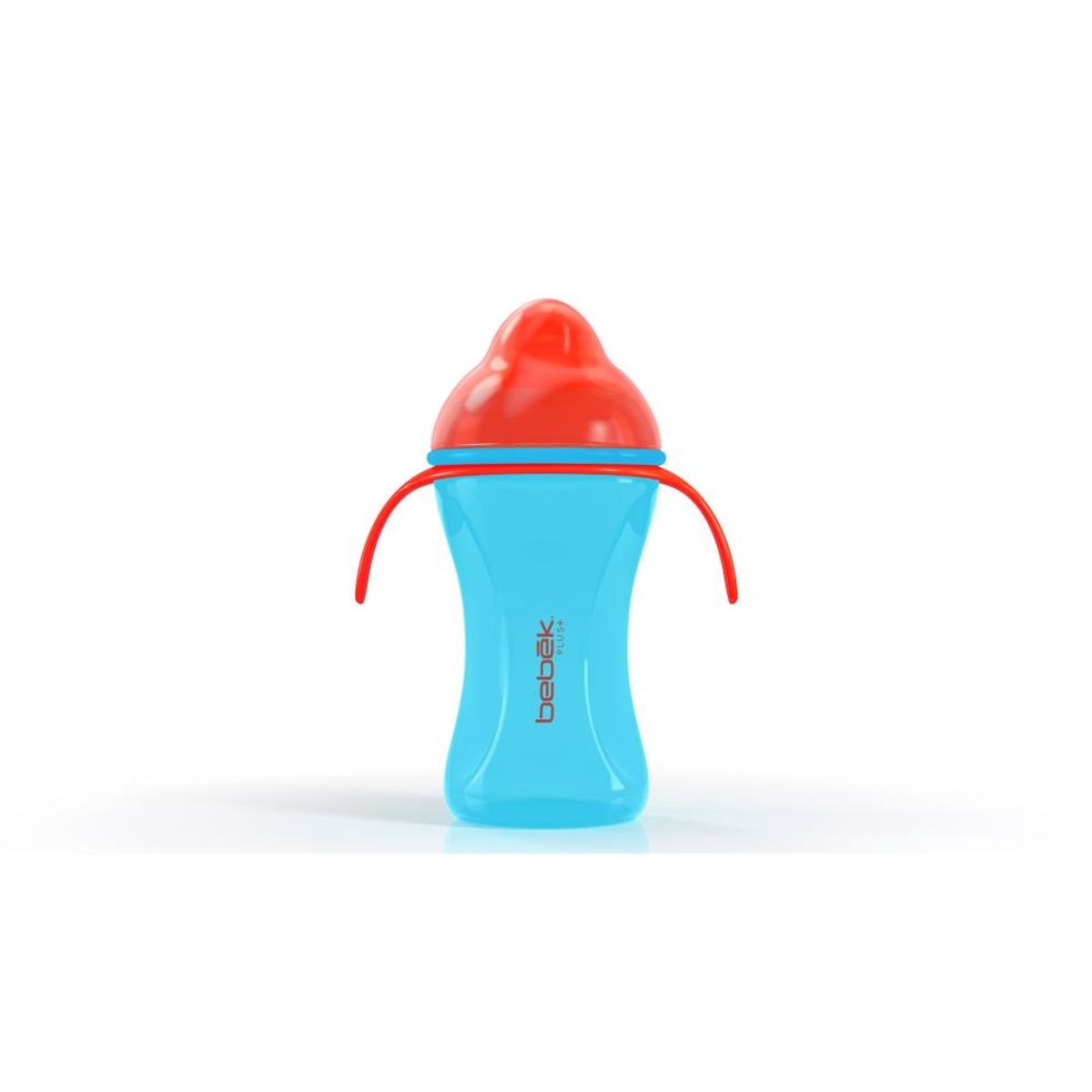 BEBEK - Vaso de entrenamiento Plus 240ml con Asas - Valvula de Silicona SenseFlo™ - Celeste