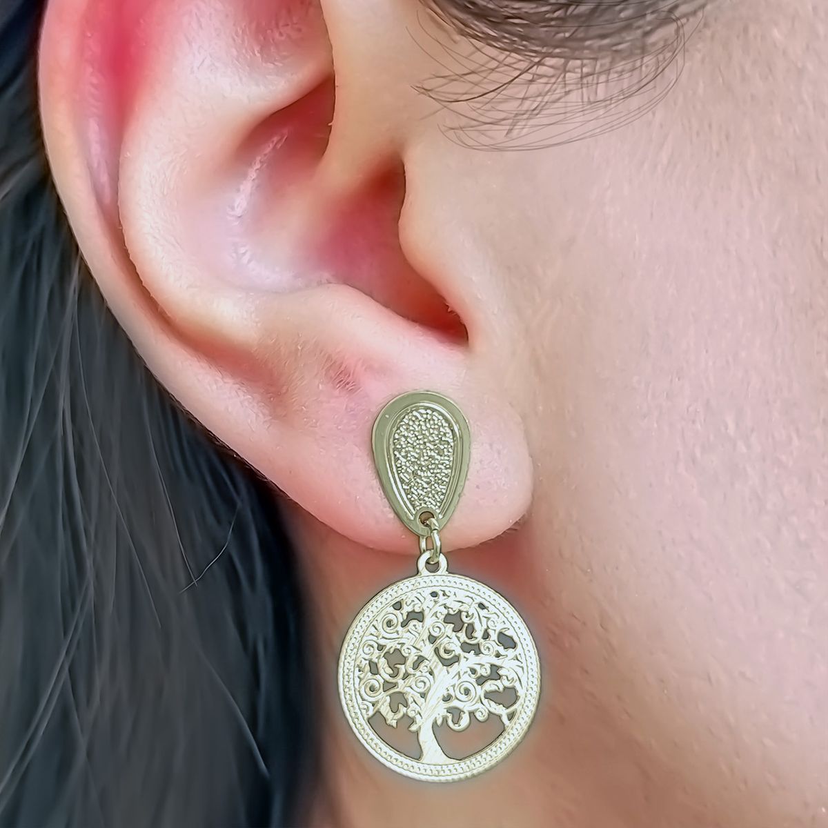 COGGIOLA - Aros Árbol de la Vida Enchapado Oro 18K