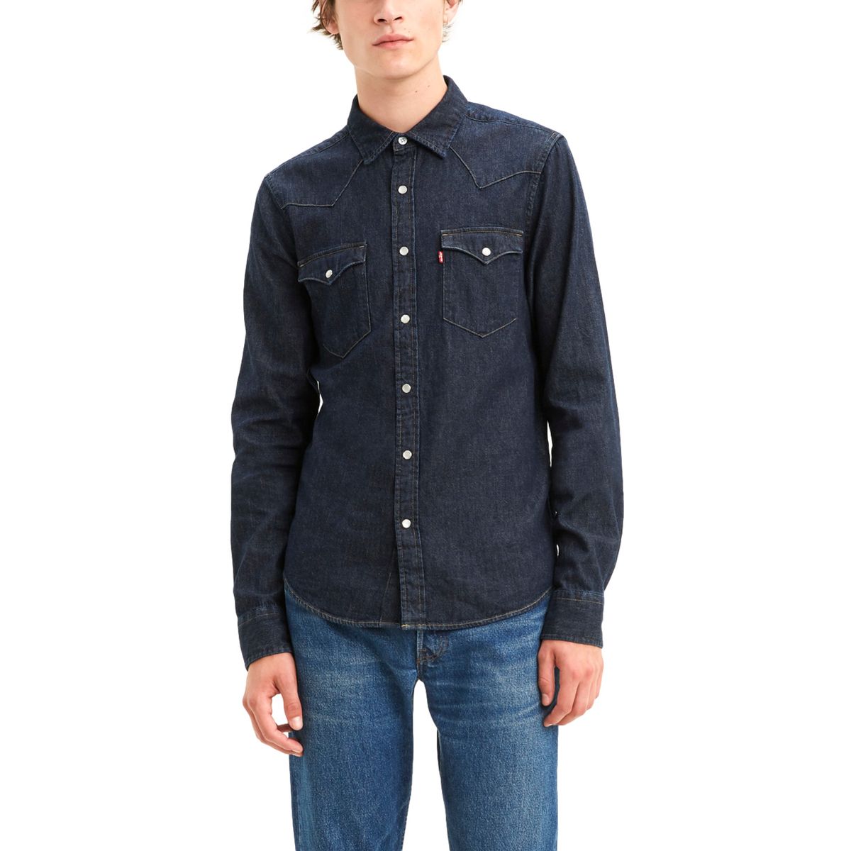 LEVIS - Camisa Hombre Regular Fit Clásica Bolsillo Azul Oscuro Levis