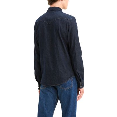 Imagen 2 del producto Camisa Hombre Regular Fit Clásica Bolsillo Azul Oscuro