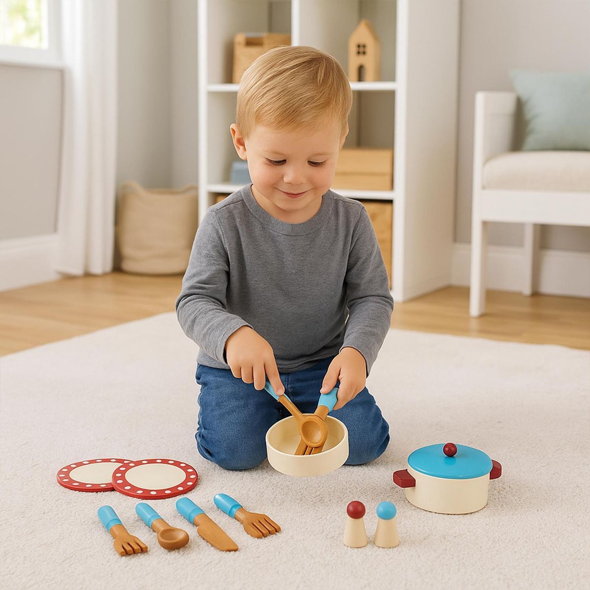 GAME POWER - Accesorios De Cocina De Madera 13 piezas Colores Gamepower