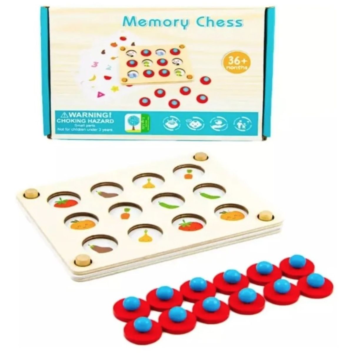 GENERICO - Juego Didáctico Memorice Chess Mediano Juego De Memoria