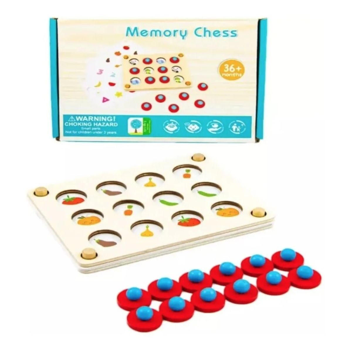 GENERICO - Juego Didáctico Memorice Chess Mediano Juego De Memoria