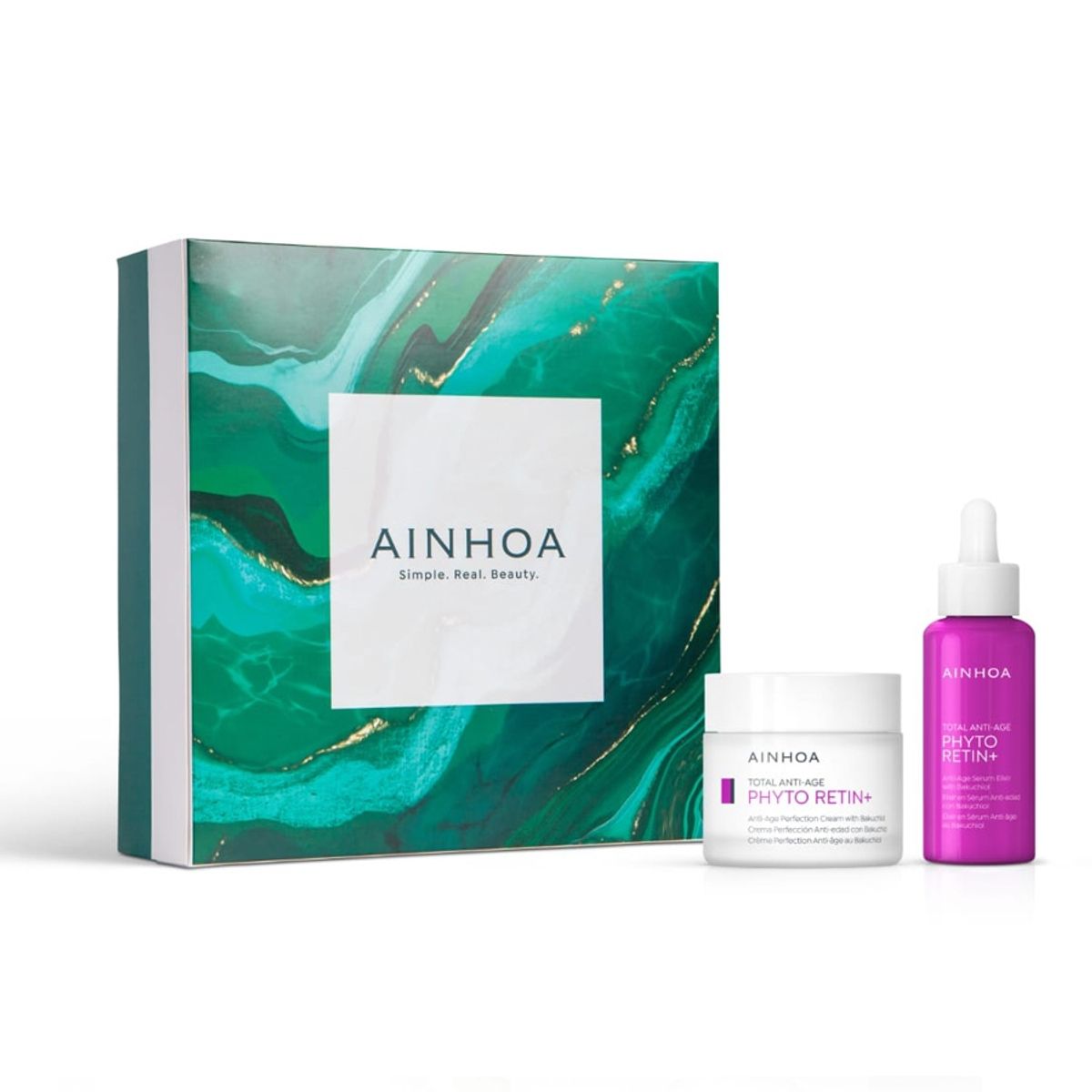 AINHOA - Set Retinol Vegano Crema Perfección Antiedad Total  + Sérum Antiedad