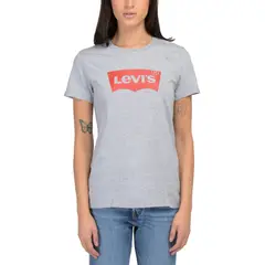LEVIS - Polera Mujer Regular Fit Lisa con Logo Batwing Gris