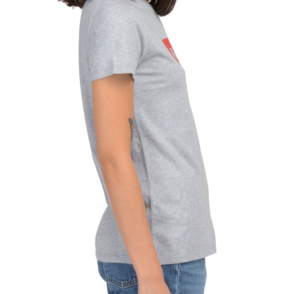 LEVIS - Polera Mujer Regular Fit Lisa con Logo Batwing Gris Levis
