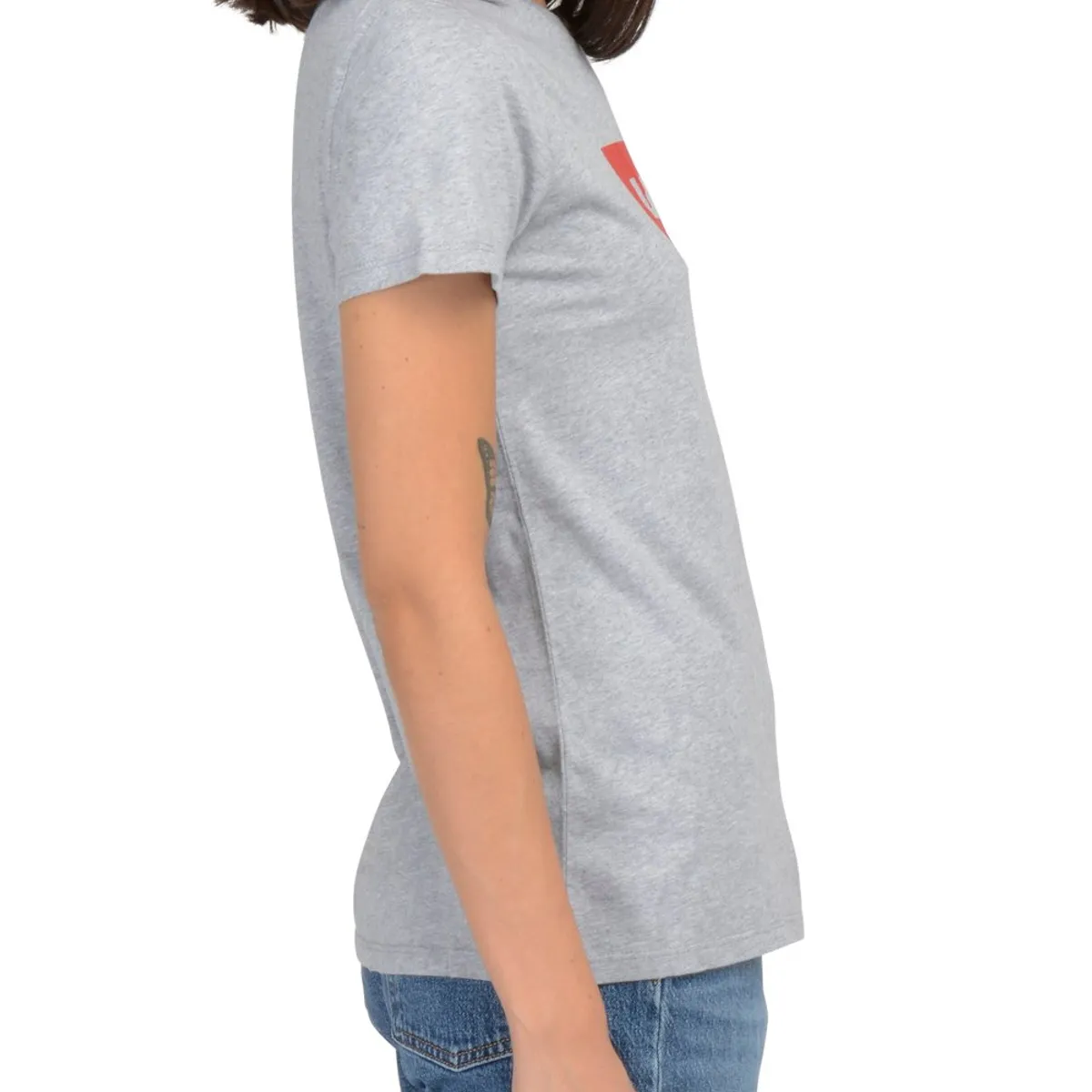 LEVIS - Polera Mujer Regular Fit Lisa con Logo Batwing Gris Levis