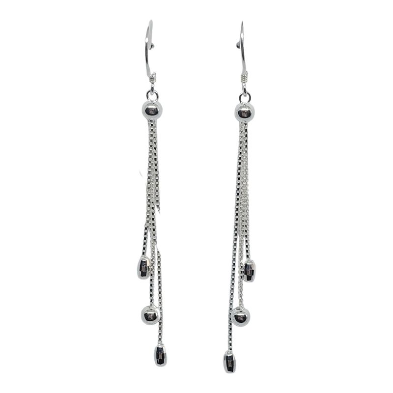 ANDREA COGGIOLA JOYAS - Aros Largo Melón Cadena Plata Fina 925
