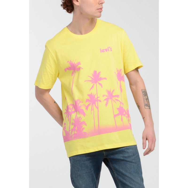 LEVIS - Polera Hombre Manga Corta Gráfica Amarilla Levis