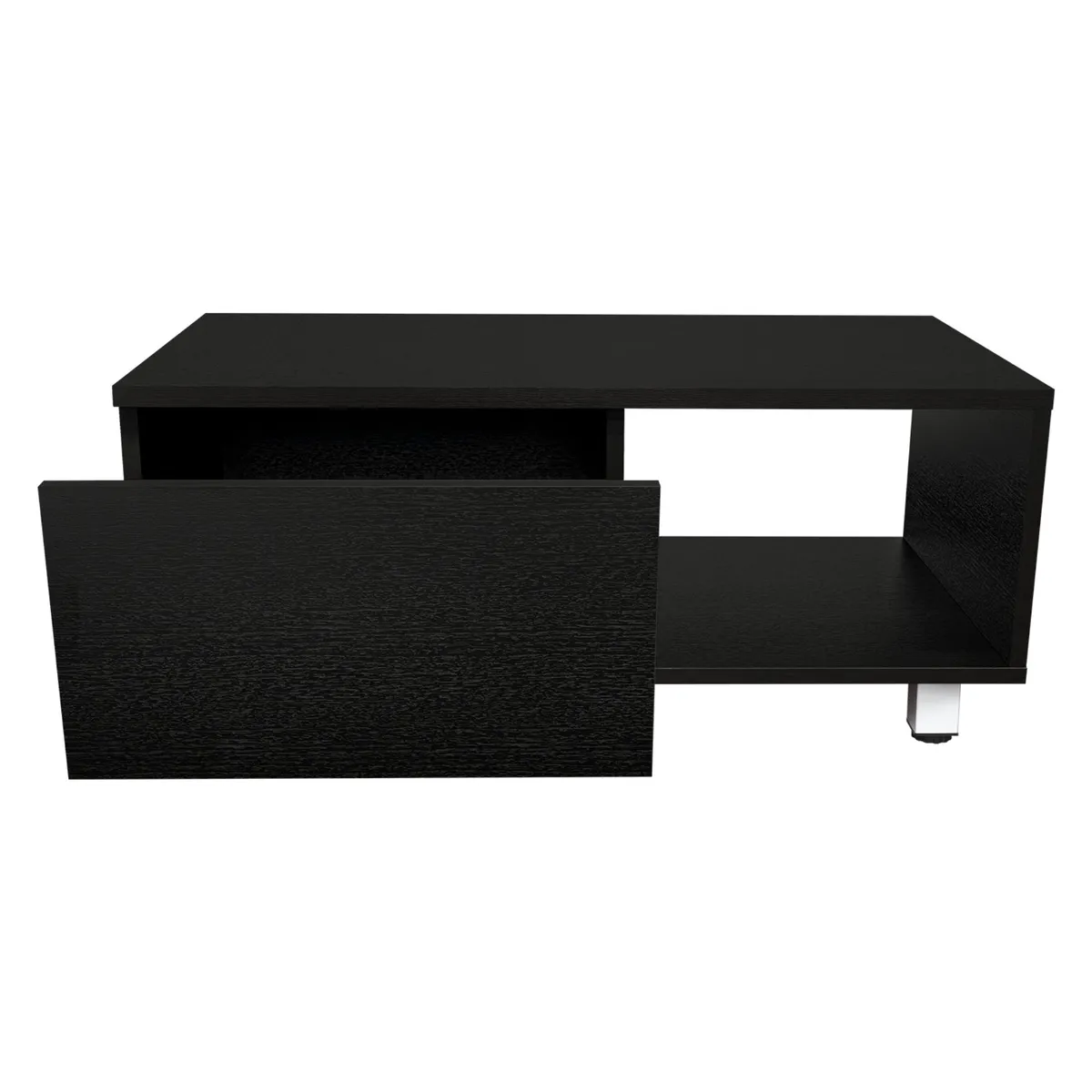 FMFURNITURE - Mesa De Centro 1 Cajon - Negro y Negro 35x80.1x40.1 cm