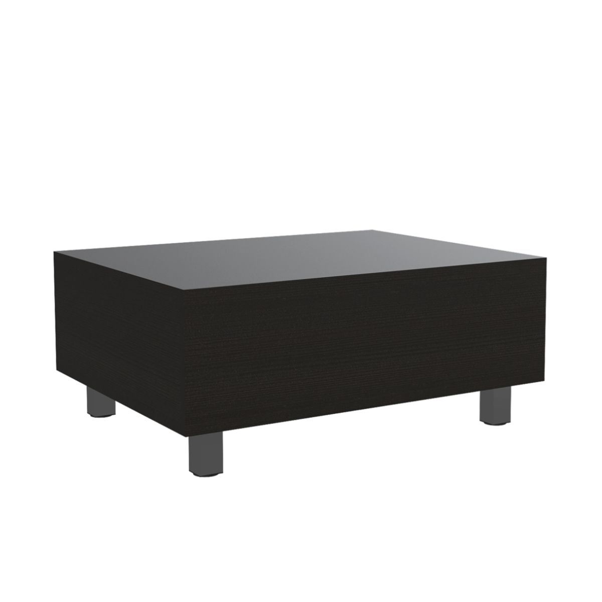 FMFURNITURE - Mesa De Centro Extensible Negro 54.5x80x54.5 cm