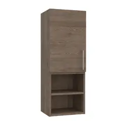 FMFURNITURE - Mueble Auxiliar Baño 1 Puerta - Café claro 81.5x30x25.5 cm