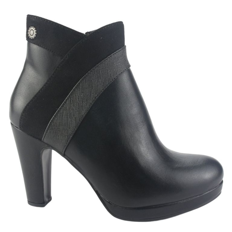 Botin Mujer Negro Moda Bambina-5 Negro 38