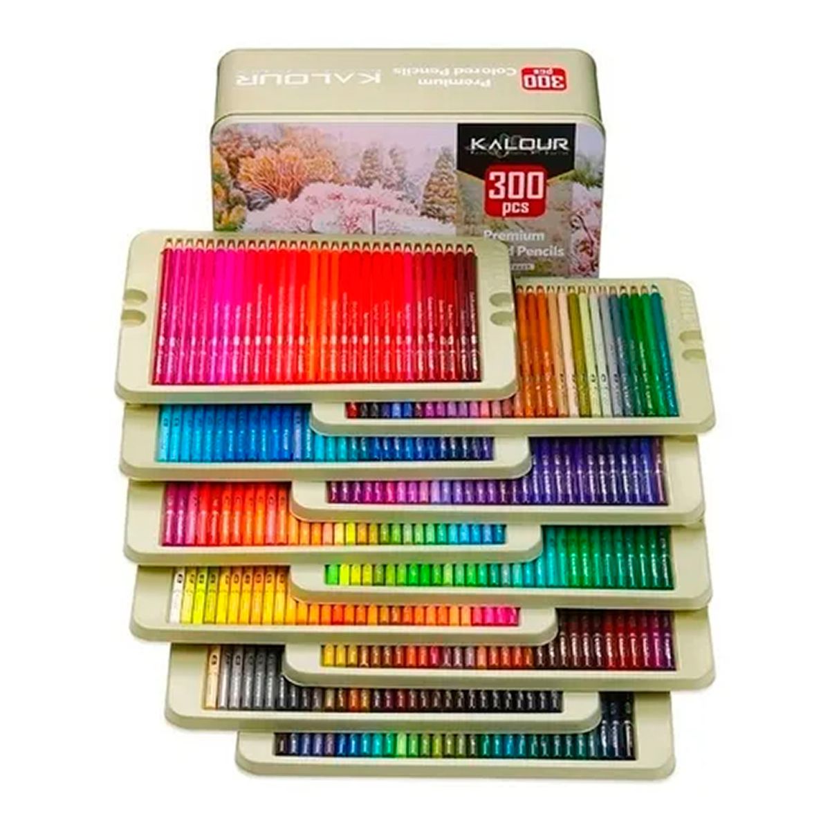 ESHOPANGIE - Set 300 Lapices Colore Arte Profesional Dibujo Caja Metálica