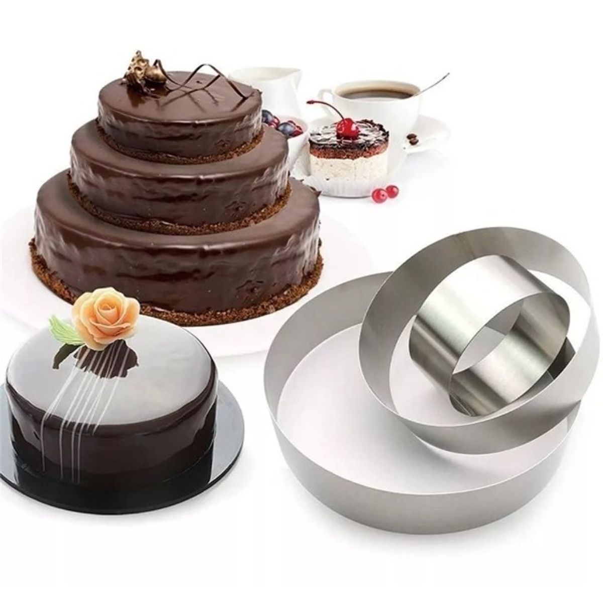 GENERICO - Set De 3 Cortadores De Torta Bizcocho Repostería.