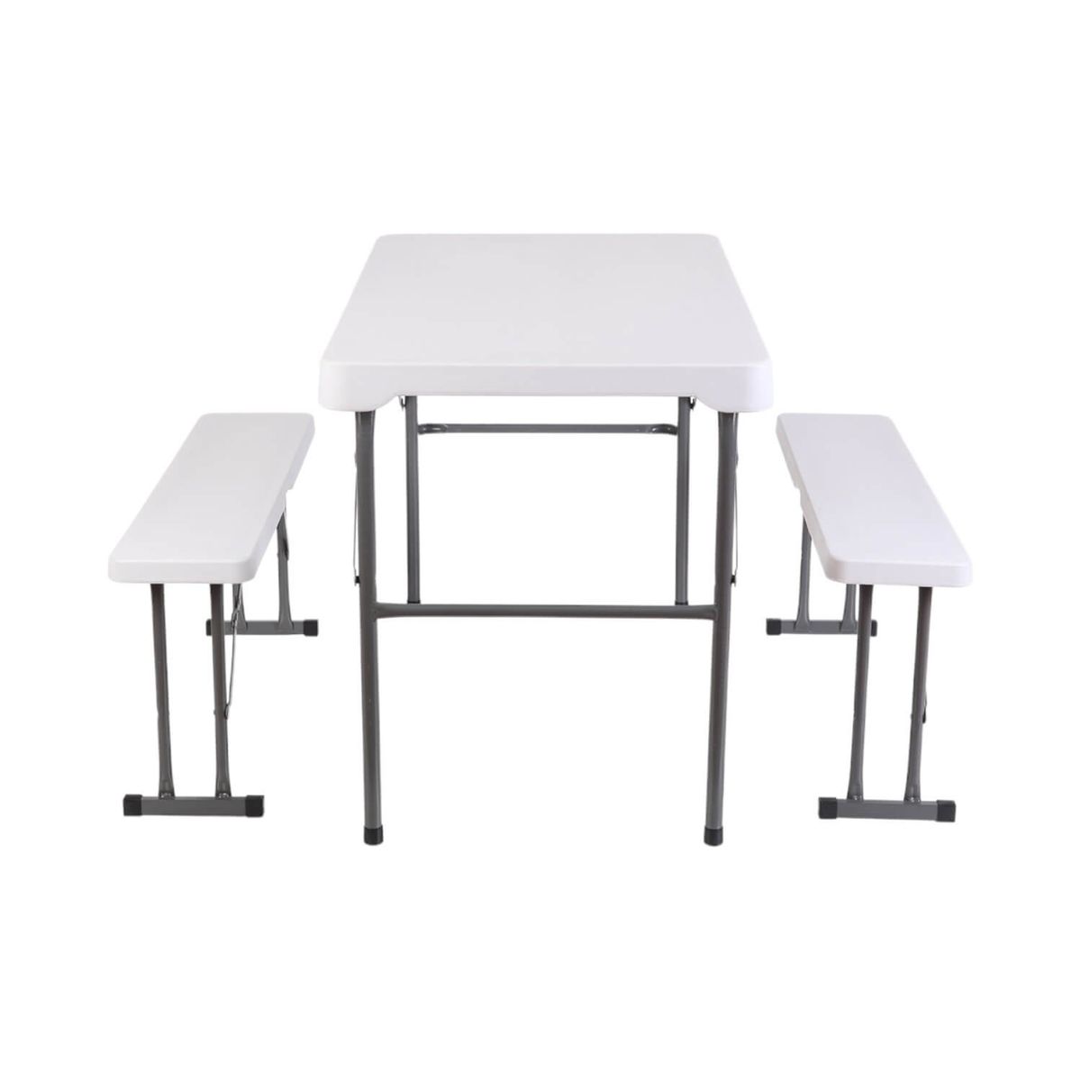 NORTHWEST - Set Mesa Y Bancos Plegables 113x68.5x73Cm Blanca Northwest