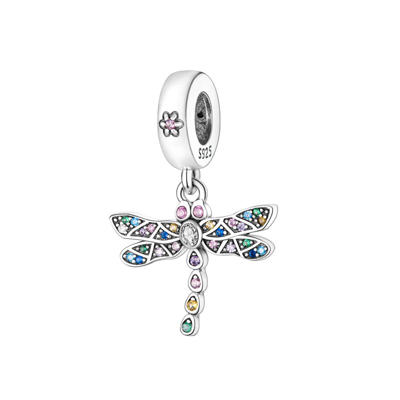 SILVER HEART - Charm Libélula Colorida en Plata Fina 925 SILVER HEART