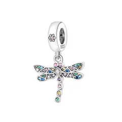 SILVER HEART - Charm Libélula Colorida en Plata Fina 925