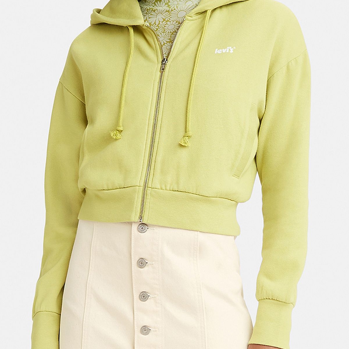 LEVIS - Polerón Mujer Liso con Logo Verde Levis