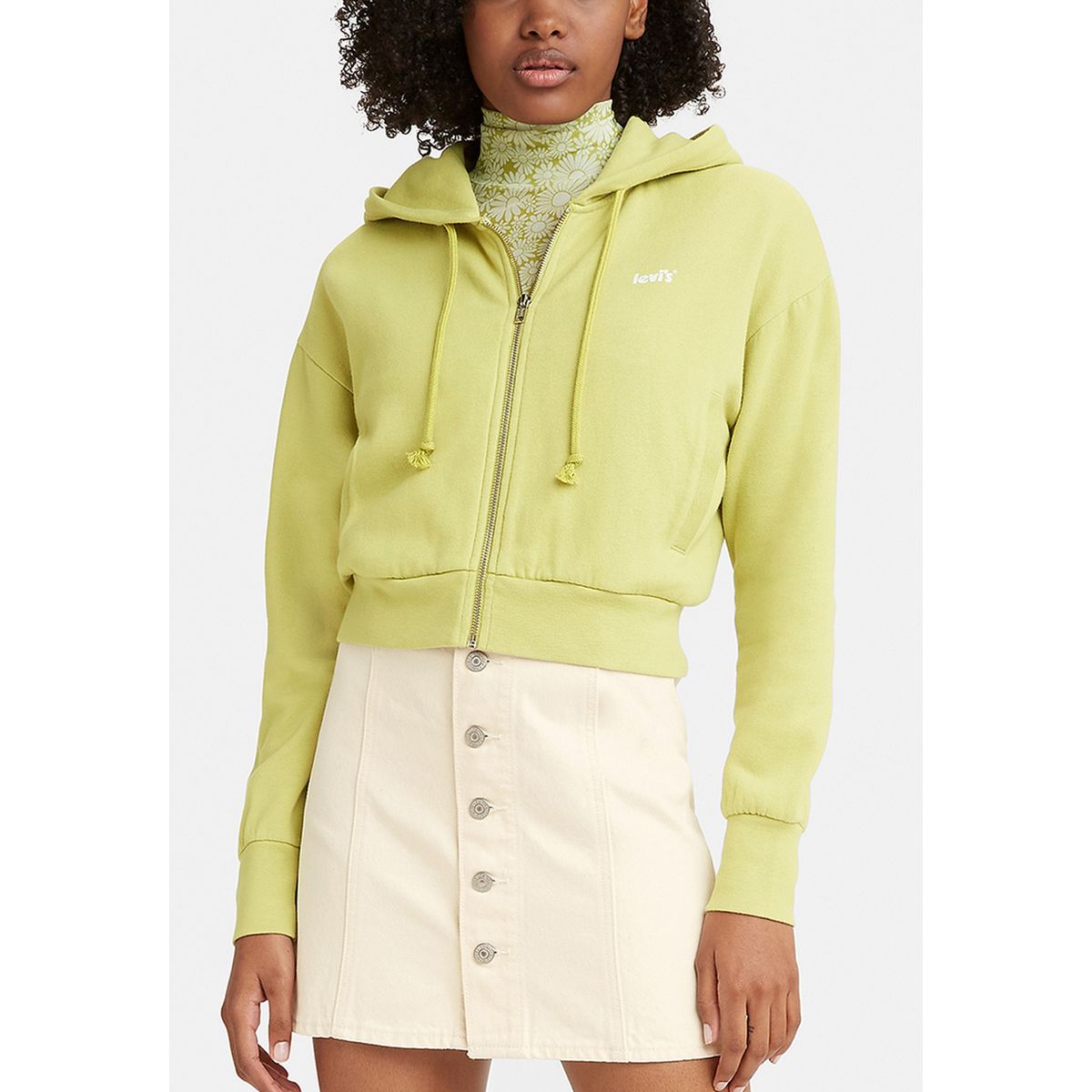 LEVIS - Polerón Mujer Liso con Logo Verde Levis