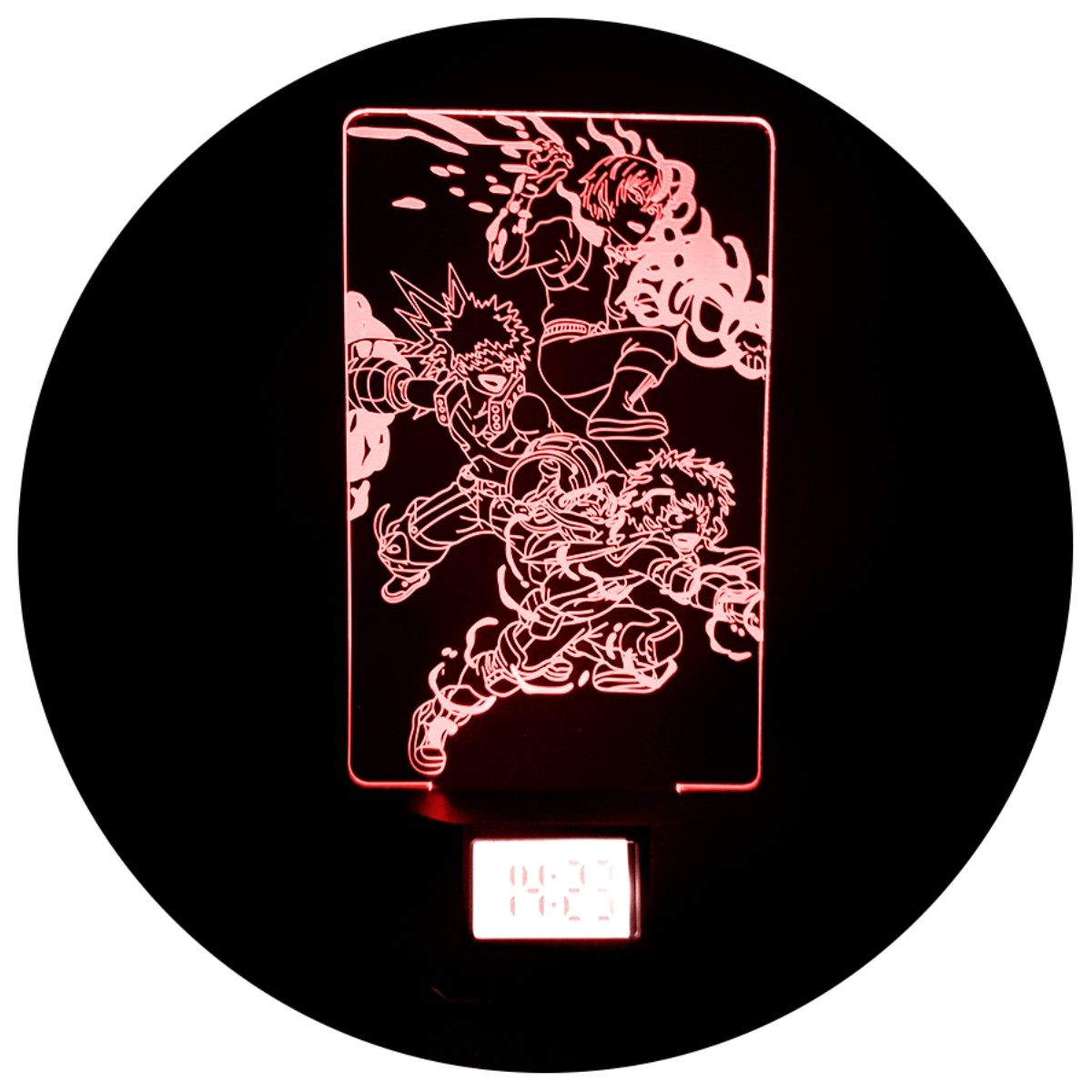 3DILUTION - Lámpara 3d Trio Boku no Hero Base Reloj USB