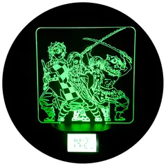 3DILUTION - Lámpara 3d Team Kimetsu no Yaiba Base Reloj USB