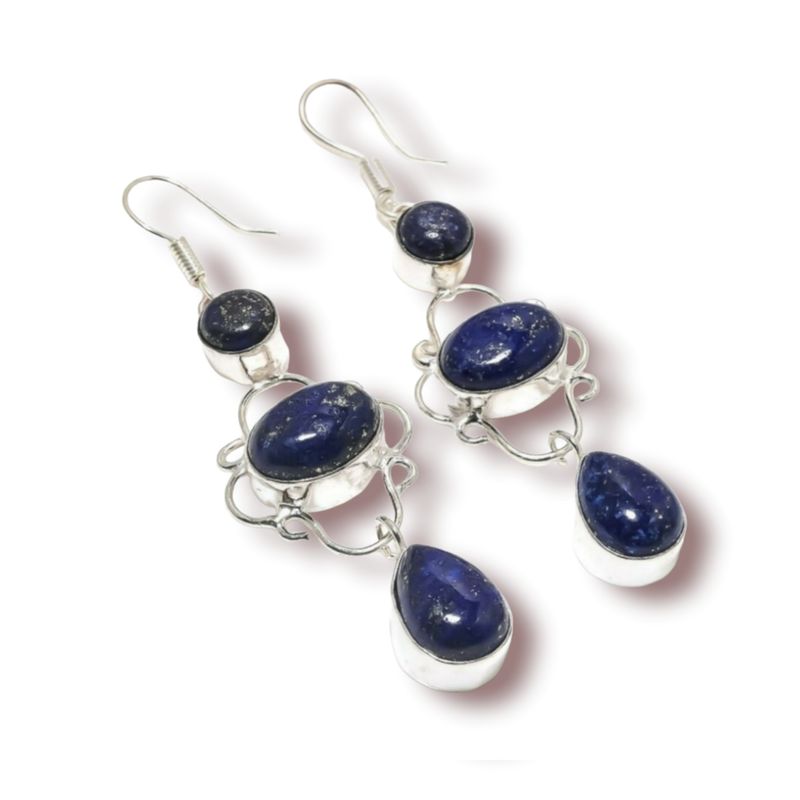 JOYAS MISTIKA - Aros lapislázuli 3 cuerpos