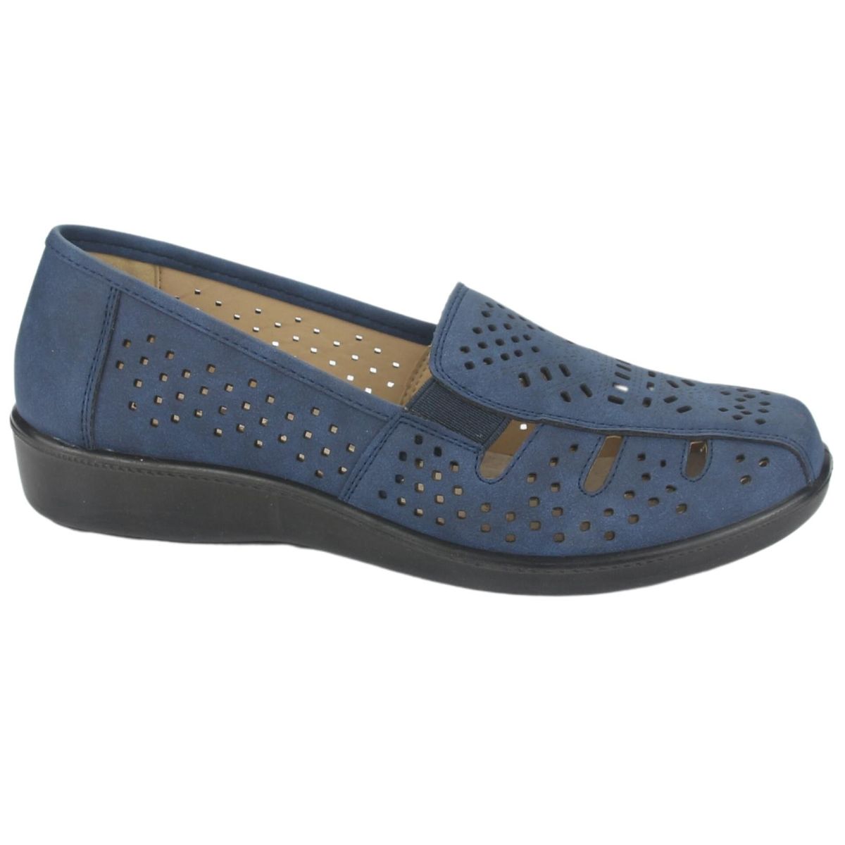 CHALADA - Mocasin Mujer Azul Comfort Chalada Deco-1