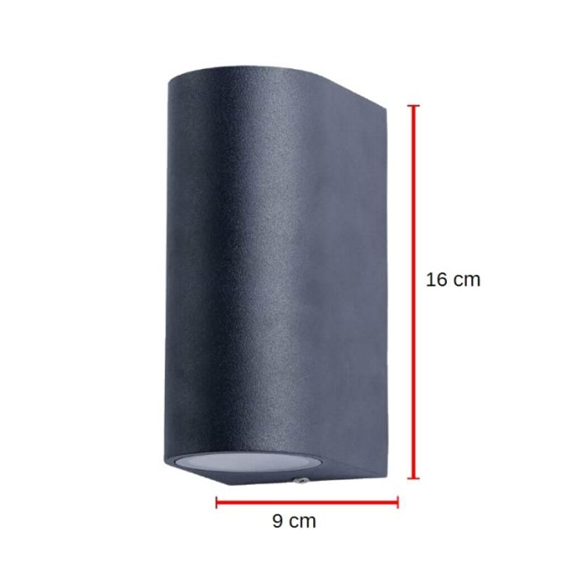 GENERICO - Aplique De Pared Negro Metalico Exterior Incluye Ampolletas