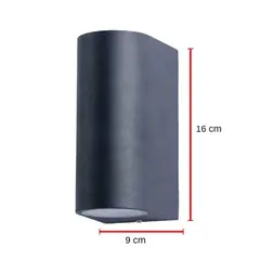 GENERICO - Aplique De Pared Negro Metalico Exterior Incluye Ampolletas