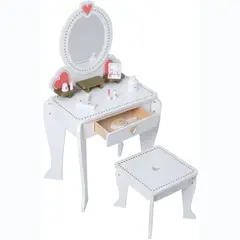 ONSHINE - TOCADOR DE MADERA SOLIDA PARA PRINCESAS BLANCO