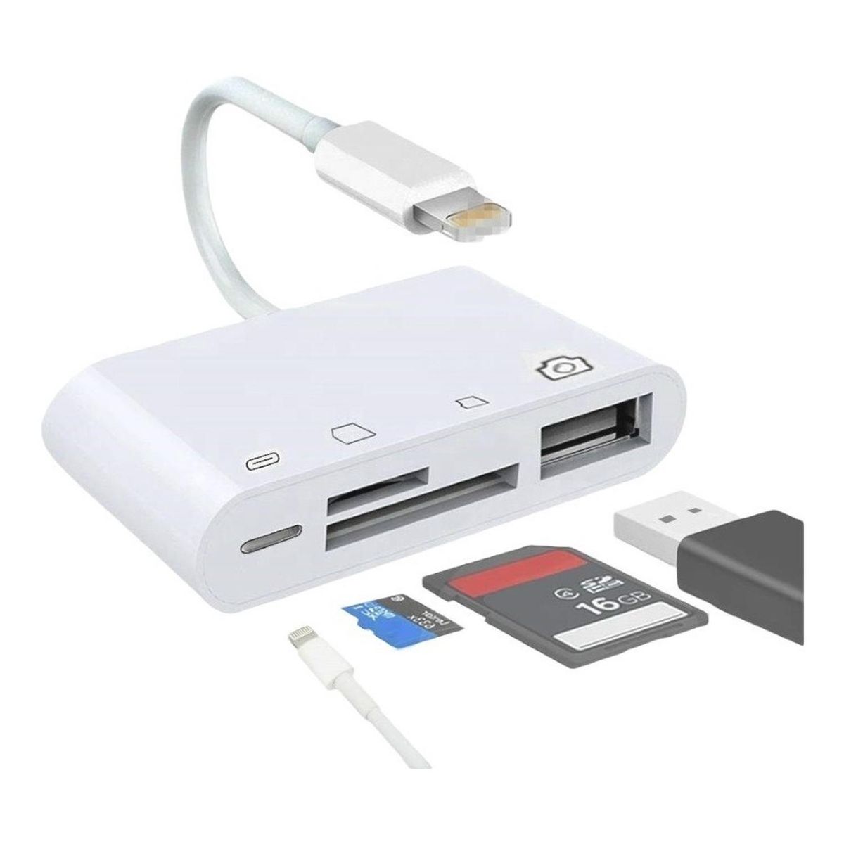 GENERICO - Adaptador Para Lightning A Usb 3.0 Sd/micro Sd