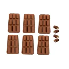 Pasteleria - 6 Moldes Silicona Chocolate Molde De Silicona Barra Cereal
