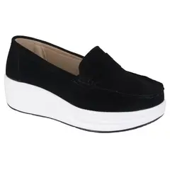 CHALADA - Mocasin Mujer Negro Plataforma Zoe-1