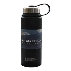 NATIONAL GEOGRAPHIC - Botella Y Tapa Metalica 900Ml Negra